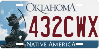 OK license plate 432CWX