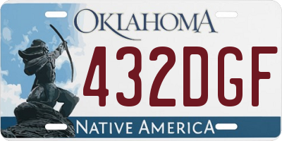 OK license plate 432DGF