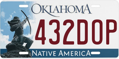 OK license plate 432DOP