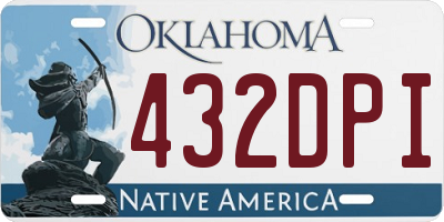 OK license plate 432DPI