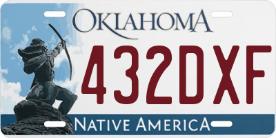 OK license plate 432DXF