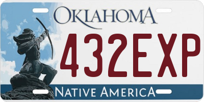 OK license plate 432EXP