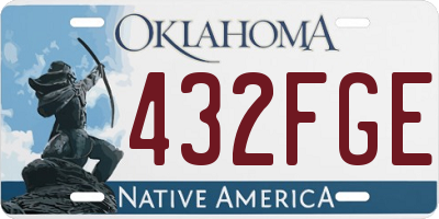 OK license plate 432FGE