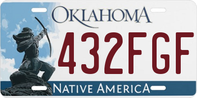 OK license plate 432FGF