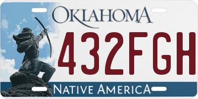 OK license plate 432FGH