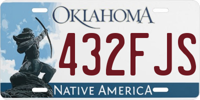 OK license plate 432FJS