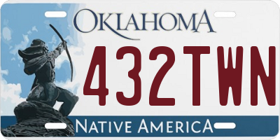 OK license plate 432TWN
