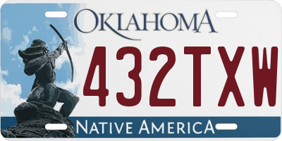 OK license plate 432TXW