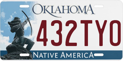 OK license plate 432TYO