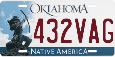 OK license plate 432VAG