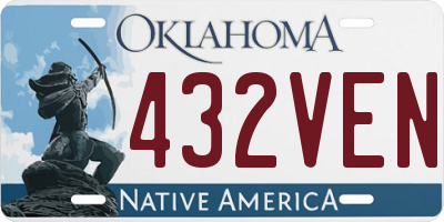 OK license plate 432VEN