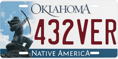 OK license plate 432VER