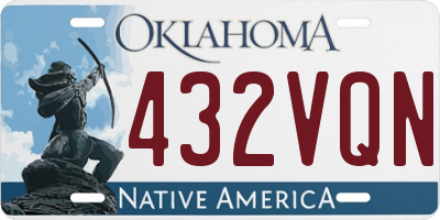 OK license plate 432VQN