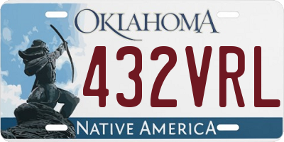 OK license plate 432VRL