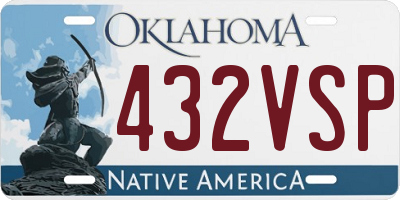 OK license plate 432VSP