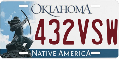 OK license plate 432VSW