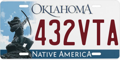 OK license plate 432VTA