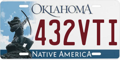 OK license plate 432VTI