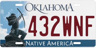 OK license plate 432WNF