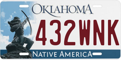 OK license plate 432WNK