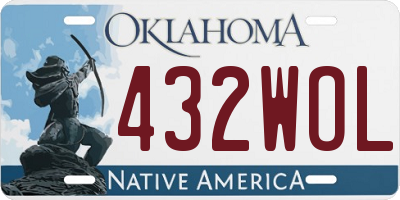 OK license plate 432WOL