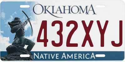 OK license plate 432XYJ