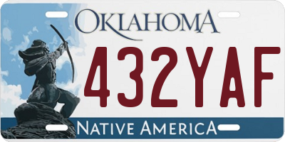 OK license plate 432YAF
