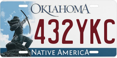 OK license plate 432YKC