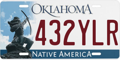 OK license plate 432YLR