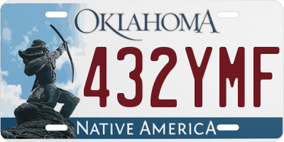 OK license plate 432YMF