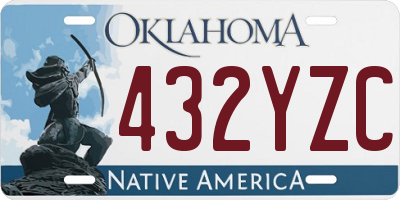 OK license plate 432YZC