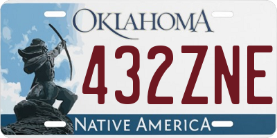 OK license plate 432ZNE