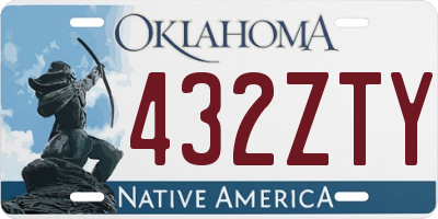 OK license plate 432ZTY