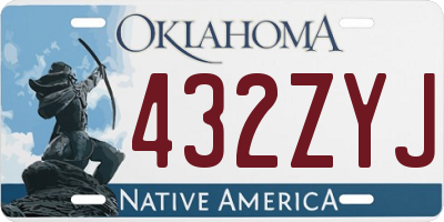 OK license plate 432ZYJ