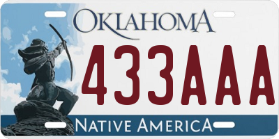 OK license plate 433AAA