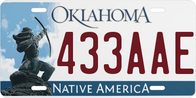 OK license plate 433AAE