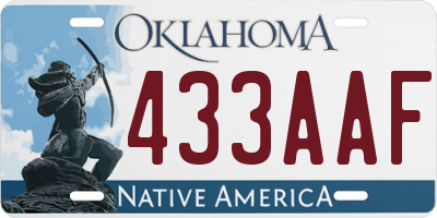 OK license plate 433AAF