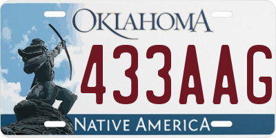 OK license plate 433AAG