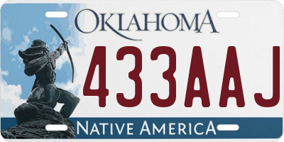 OK license plate 433AAJ
