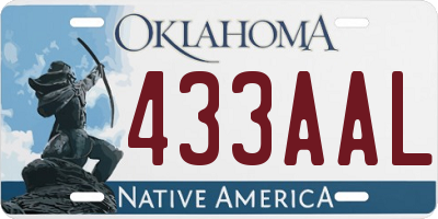 OK license plate 433AAL