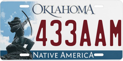 OK license plate 433AAM