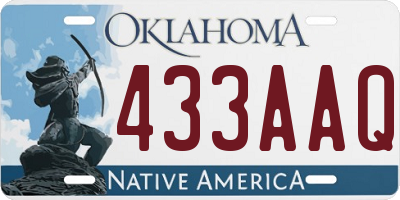 OK license plate 433AAQ