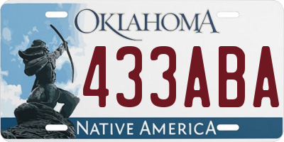 OK license plate 433ABA