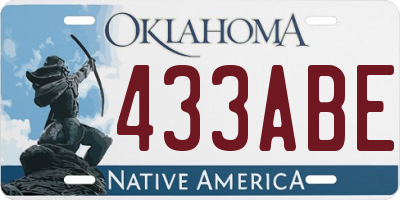 OK license plate 433ABE