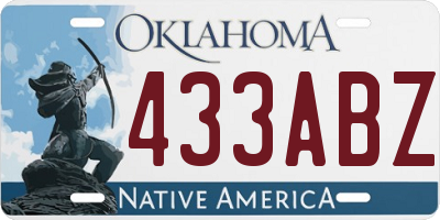 OK license plate 433ABZ