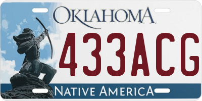 OK license plate 433ACG