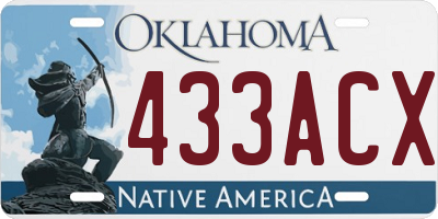 OK license plate 433ACX