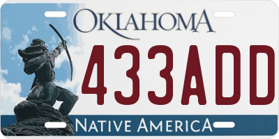 OK license plate 433ADD