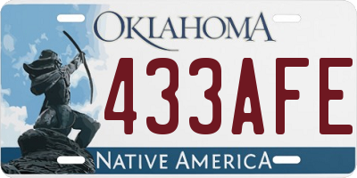 OK license plate 433AFE