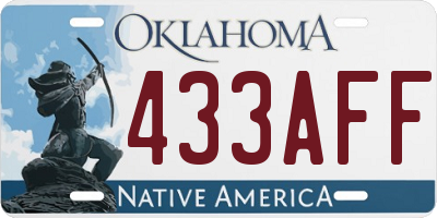 OK license plate 433AFF